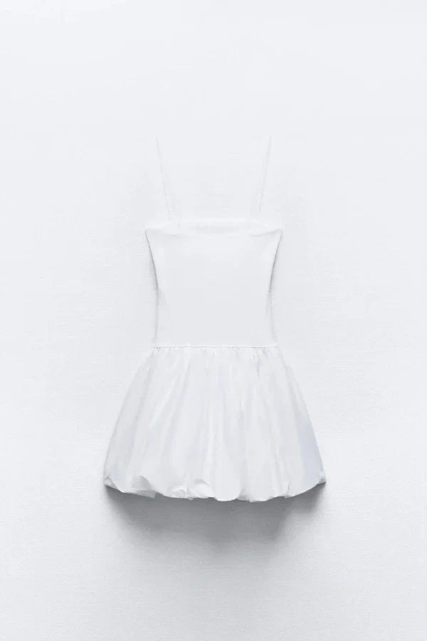 Aubrey Hafif Balon Etek Mini Elbise