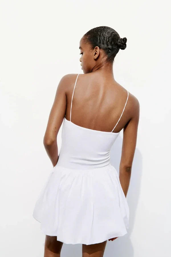 Aubrey Hafif Balon Etek Mini Elbise