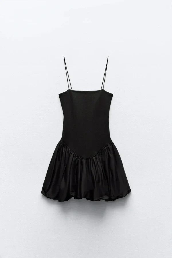 Aubrey Hafif Balon Etek Mini Elbise