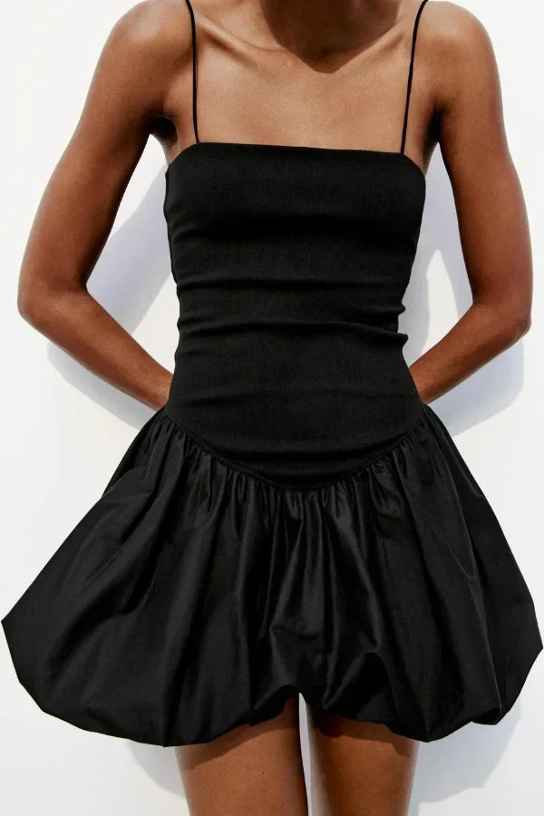 Aubrey Hafif Balon Etek Mini Elbise