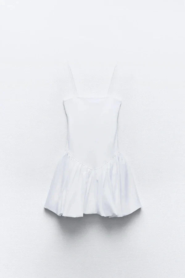 Aubrey Hafif Balon Etek Mini Elbise