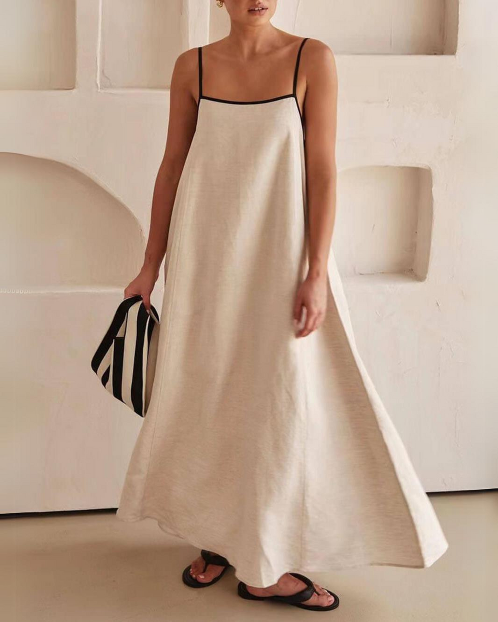 CRIS A-Line Keten Elbise