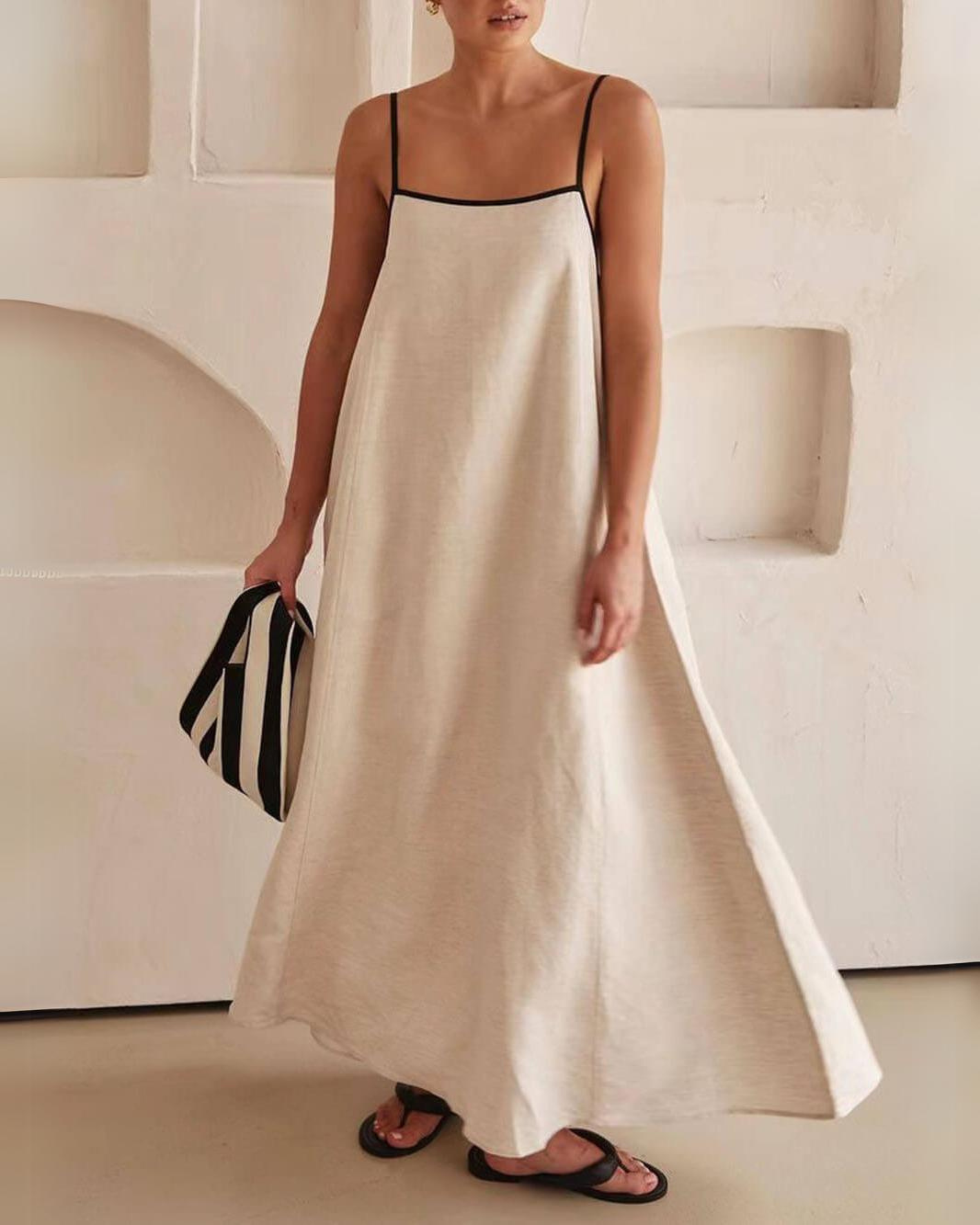 CRIS A-Line Keten Elbise