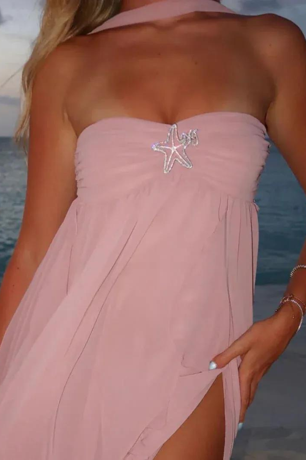 Ariel Deniz Yıldızı Detay Maxi Elbise