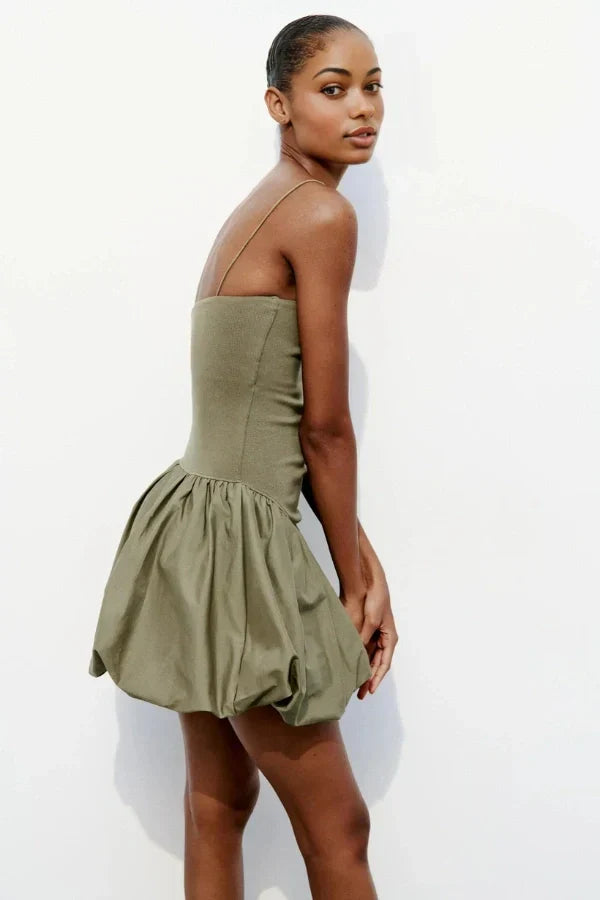 Aubrey Hafif Balon Etek Mini Elbise