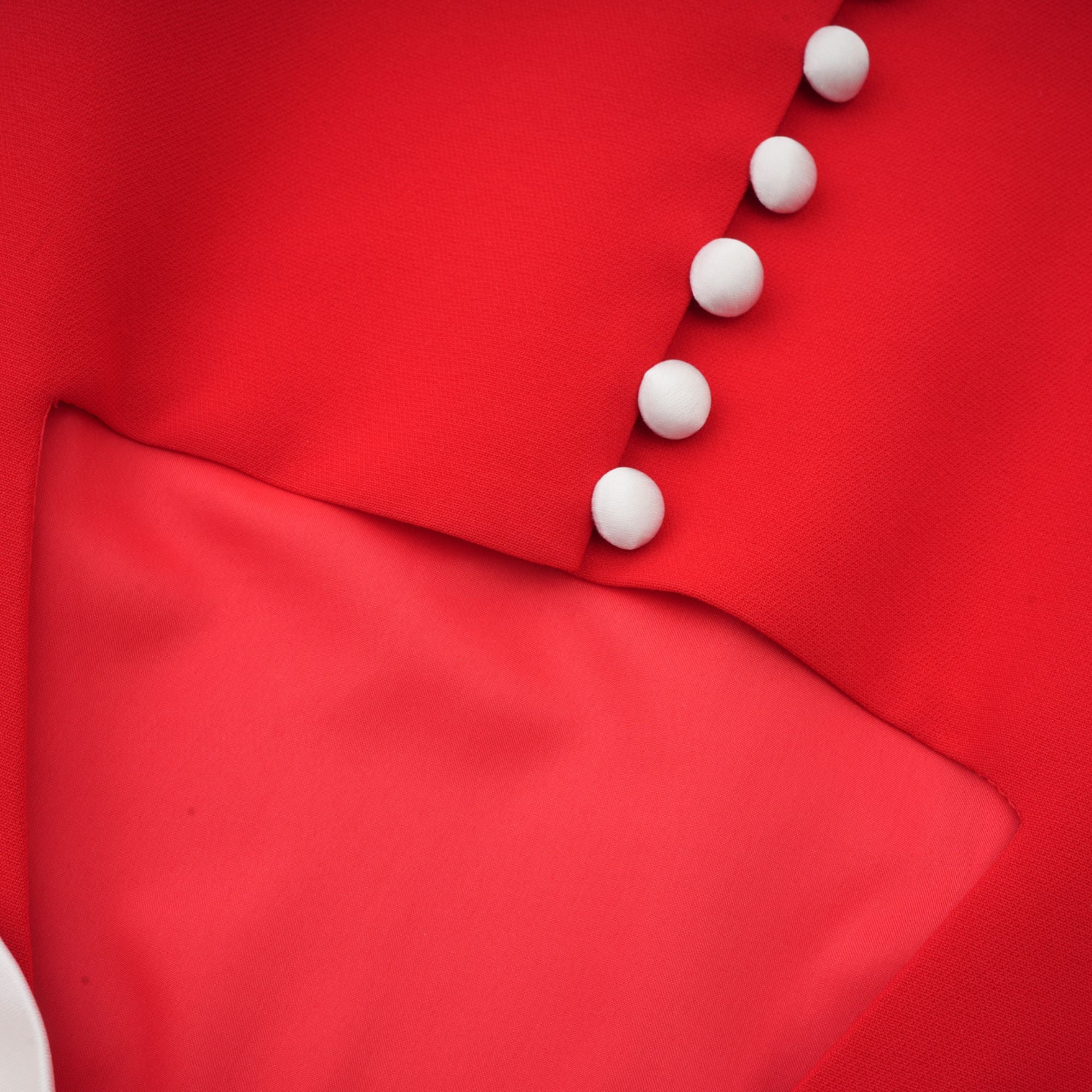 Anna Kırmızı Yaprak Kollu Kesik Fiyonklu Mini Elbise