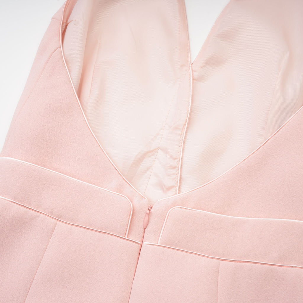 Boyundan Bağlamalı Siyah Mini Elbise Ceketleri