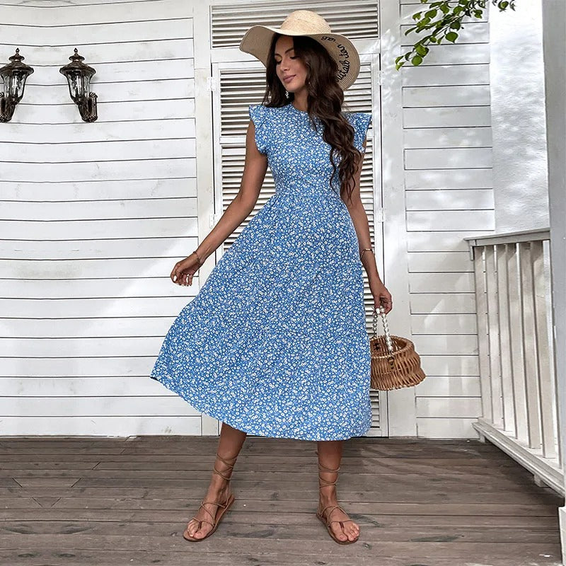 Eloise Yüksek Bel Çiçekli Elbise